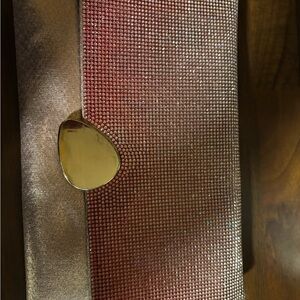 Pink and Gold Clutch with Heart Accent